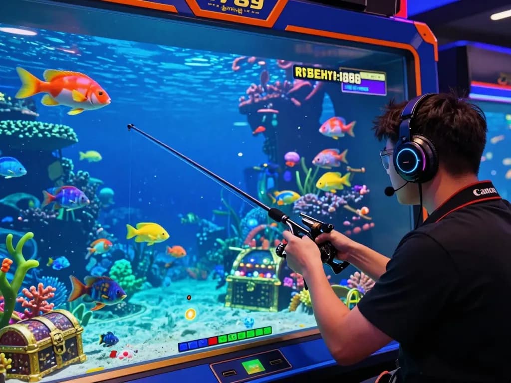 Bắn cá hubet88 game featuring vibrant underwater visuals with colorful fish and engaging gameplay.