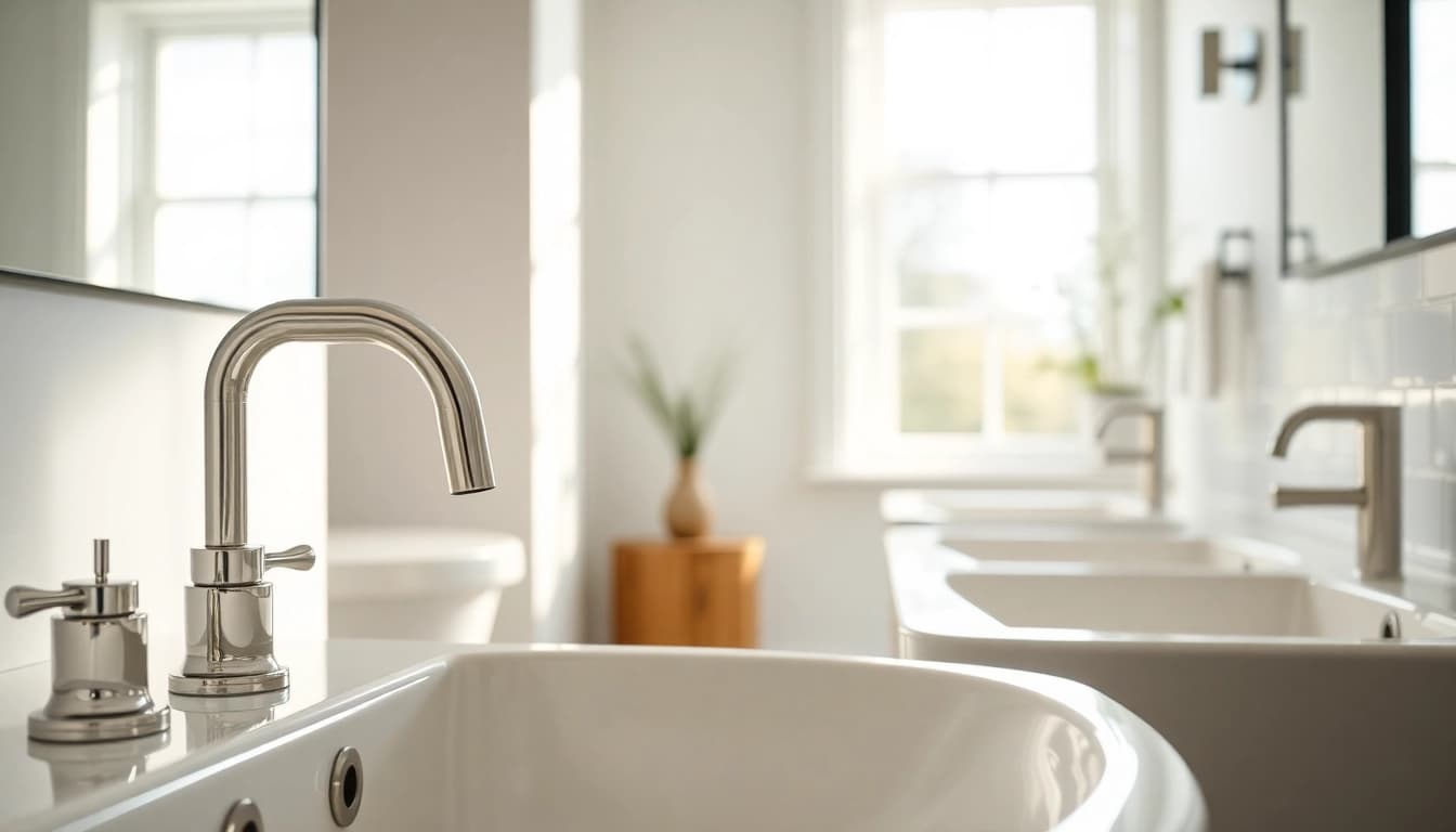 Modern American Standard bathroom fixtures displayed in an elegantly designed space.