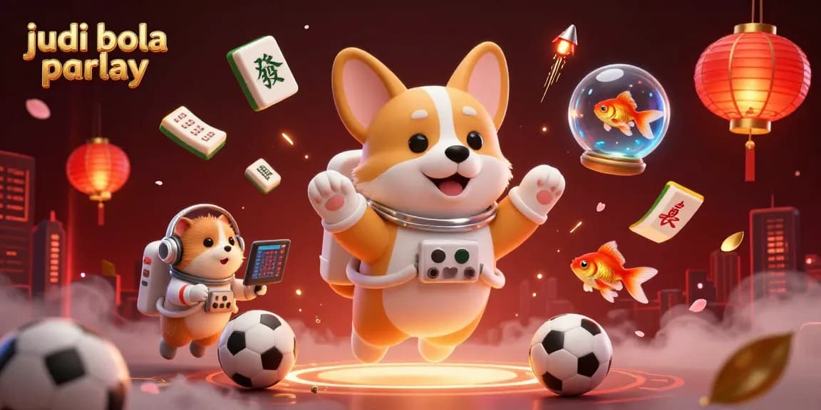 Experience judi bola parlay excitement in a vibrant sports betting casino scene with dynamic elements.