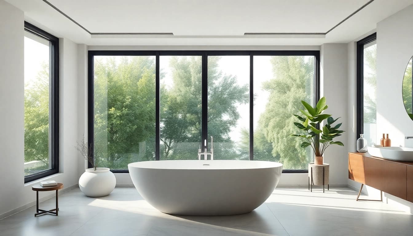 Transform your space with elegant bathrooms featuring modern fixtures and serene design.