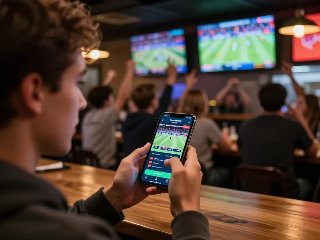 Engaging in sports betting with the Canada online casinos reddit app while enjoying a live sports event atmosphere.