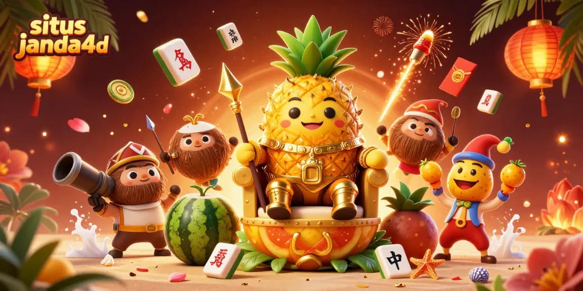 Temukan situs janda4d dengan raja nanas emas dan elemen kasino yang berkilau.