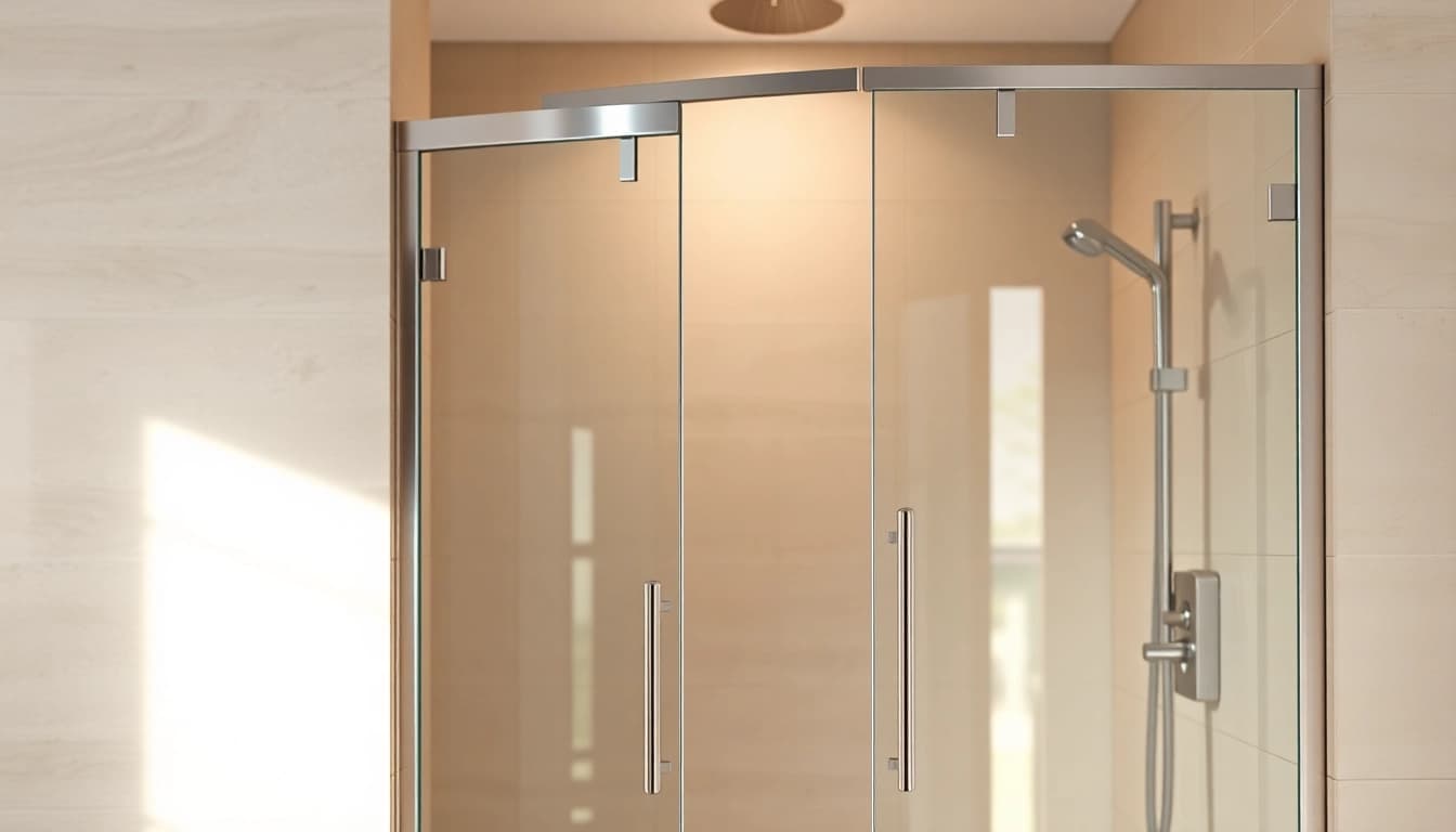 Stunning installation of sunney shower doors showcasing elegance and modern bathroom design.