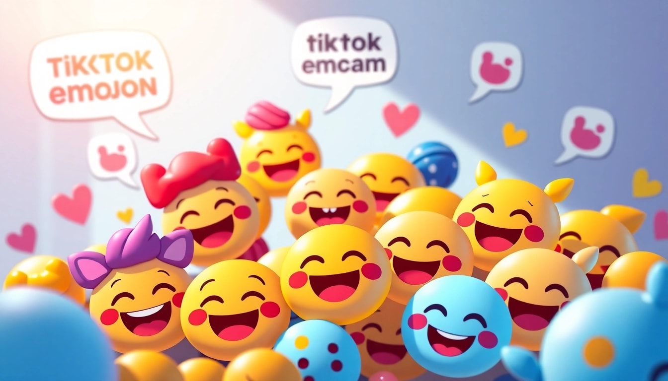 Engaging display of tiktok emojis with creative elements and vibrant colors for user interaction.