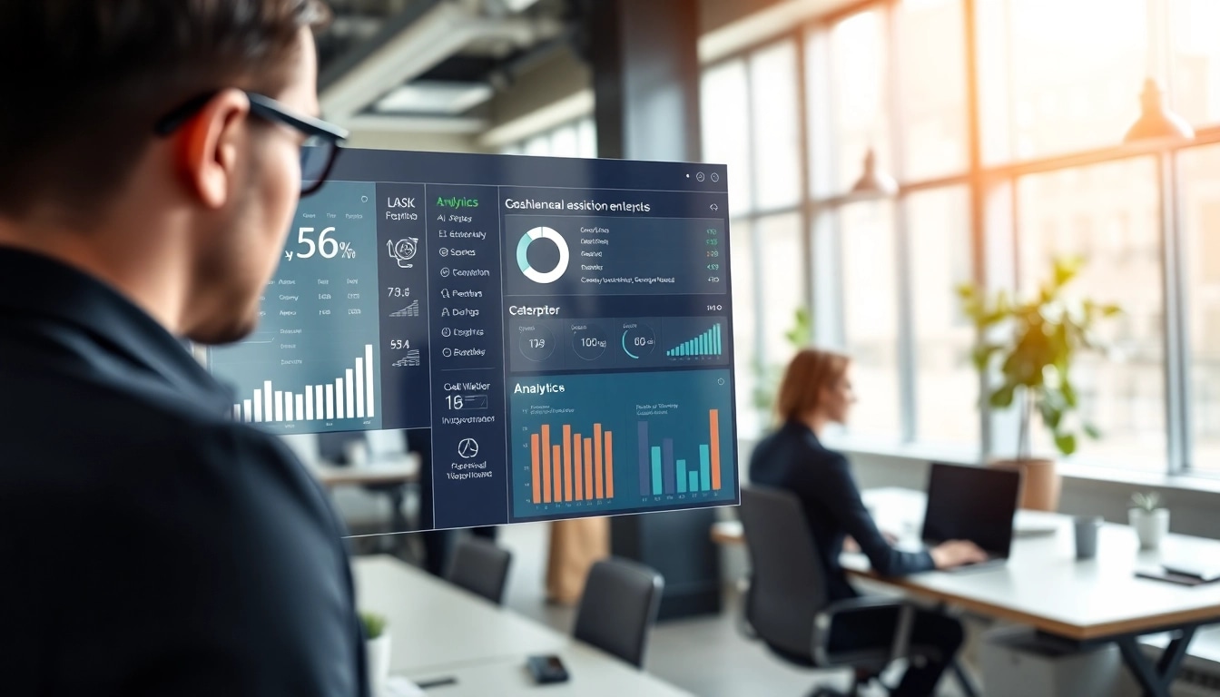 Engaging AI assistant for enterprise in action, enhancing team productivity in a modern workspace.