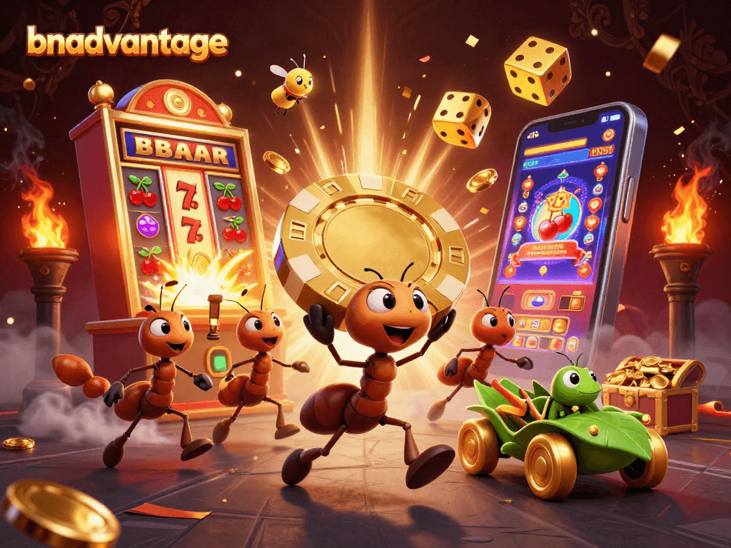 Experience an exciting heist with the bnadvantage team of ants stealing a giant poker chip!