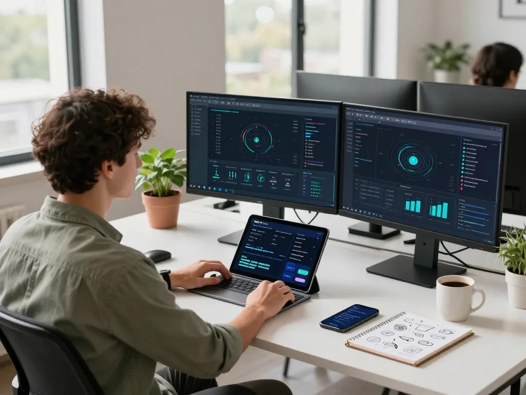 Enhancing network experiences with 快连 in a modern workspace.