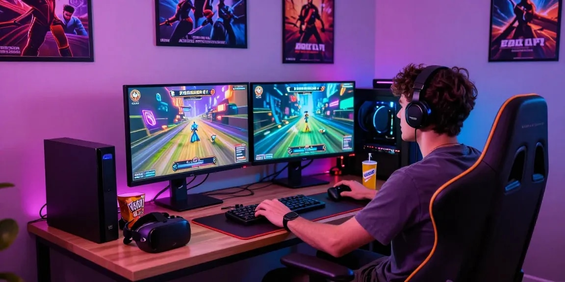 Experience engaging free porn games in a vibrant gaming setup with immersive visuals and dynamic gameplay.