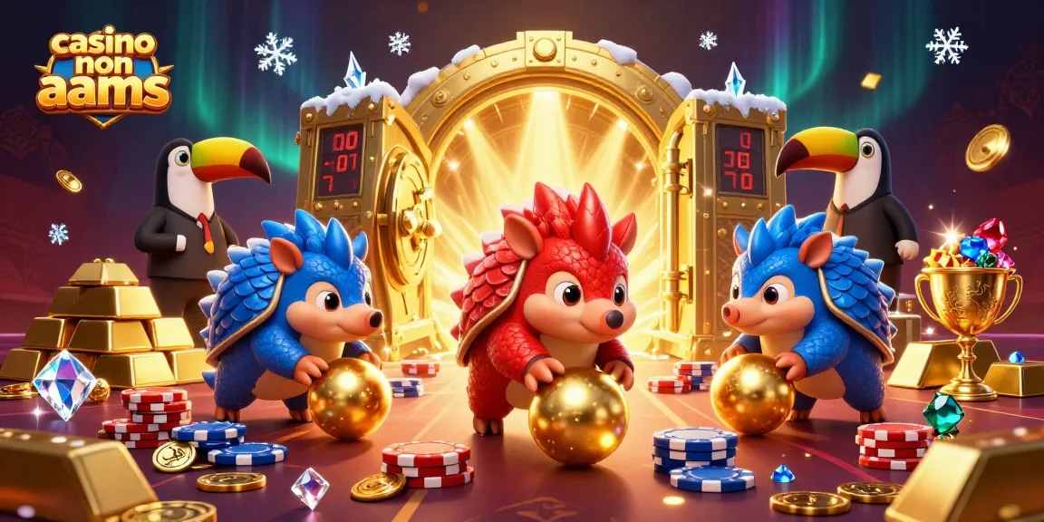 Un emozionante duello tra pangolini nel casino non aams con palline dorate e fiches da poker volanti.