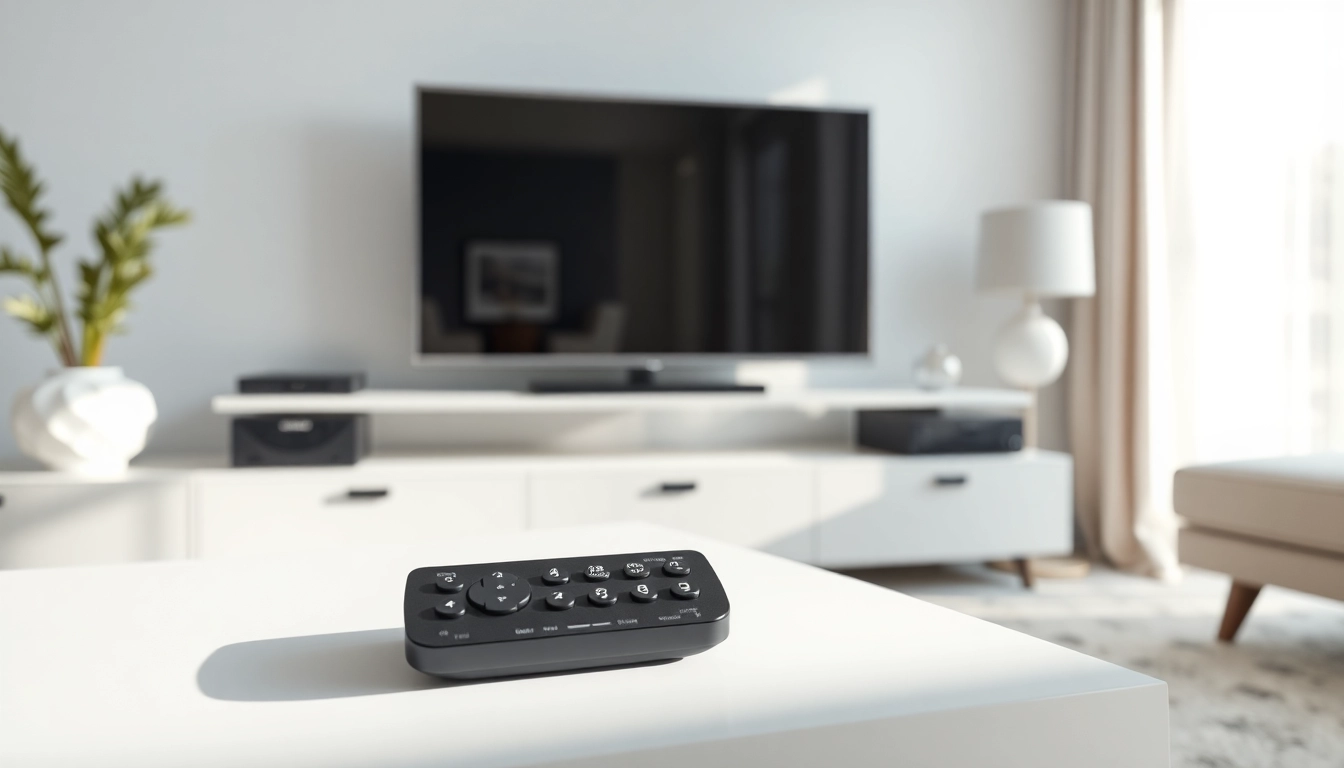 Steuerung der Samsung BN59-01303A für Fernseher im gemütlichen Wohnzimmer.