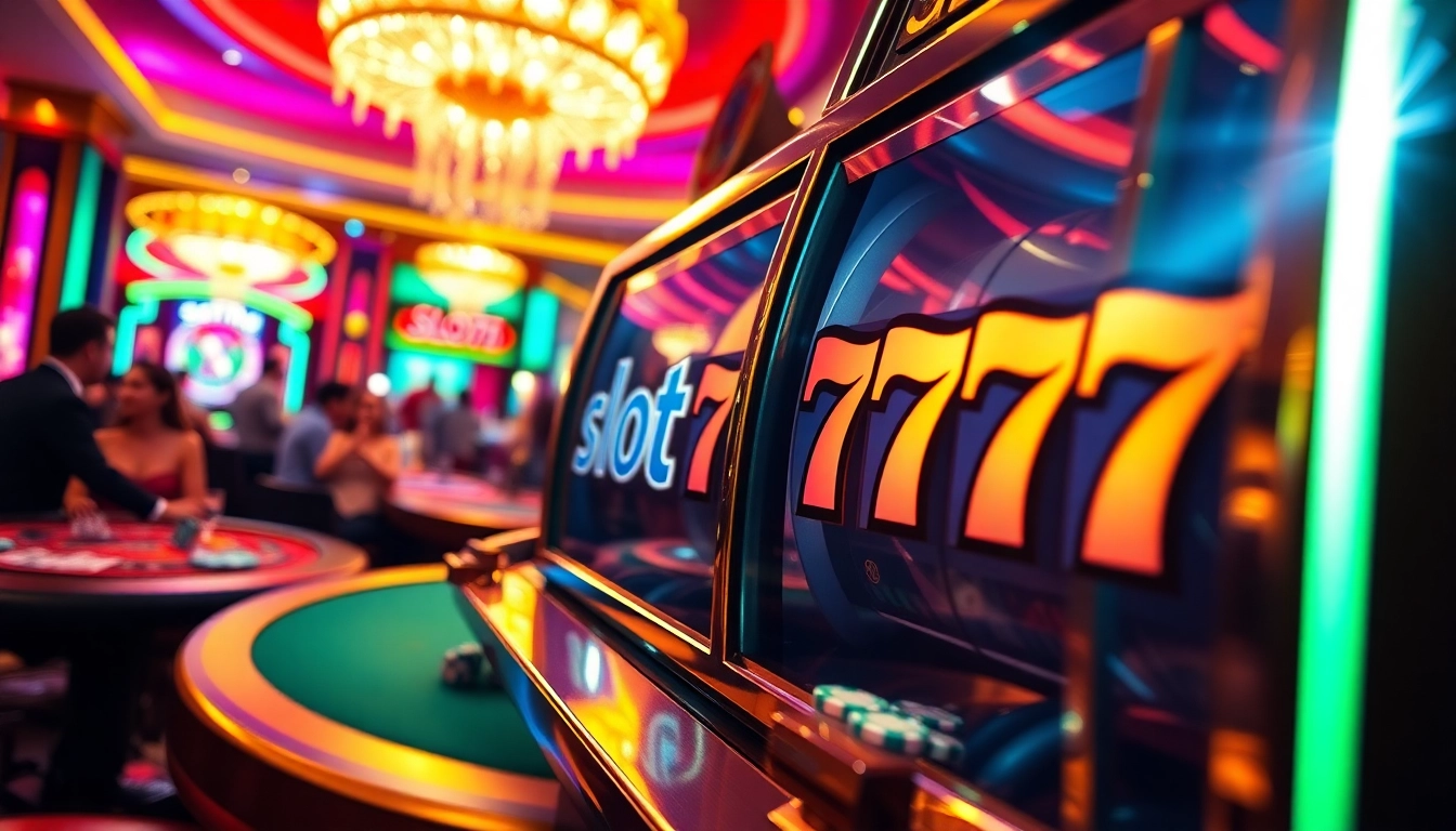 Players enjoying the slot777 machine with vibrant colors and exciting gameplay.