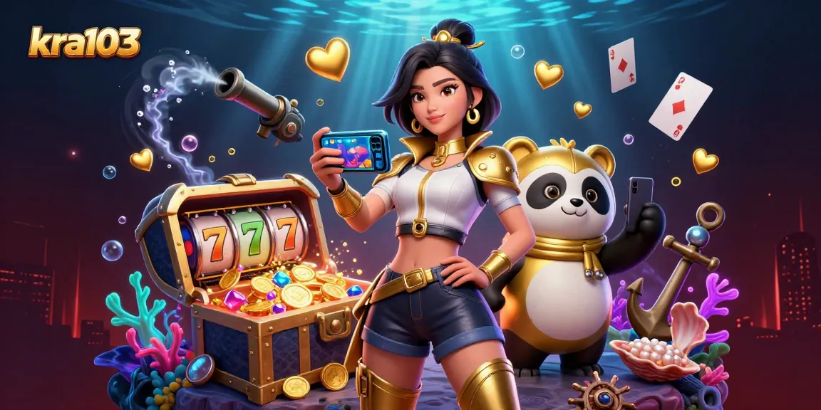 Play slots with kra103 and experience vibrant casino action amidst a dynamic underwater scene.