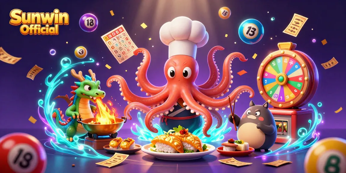 Play games and win big with Sunwin Official in a vibrant casino-themed illustration.