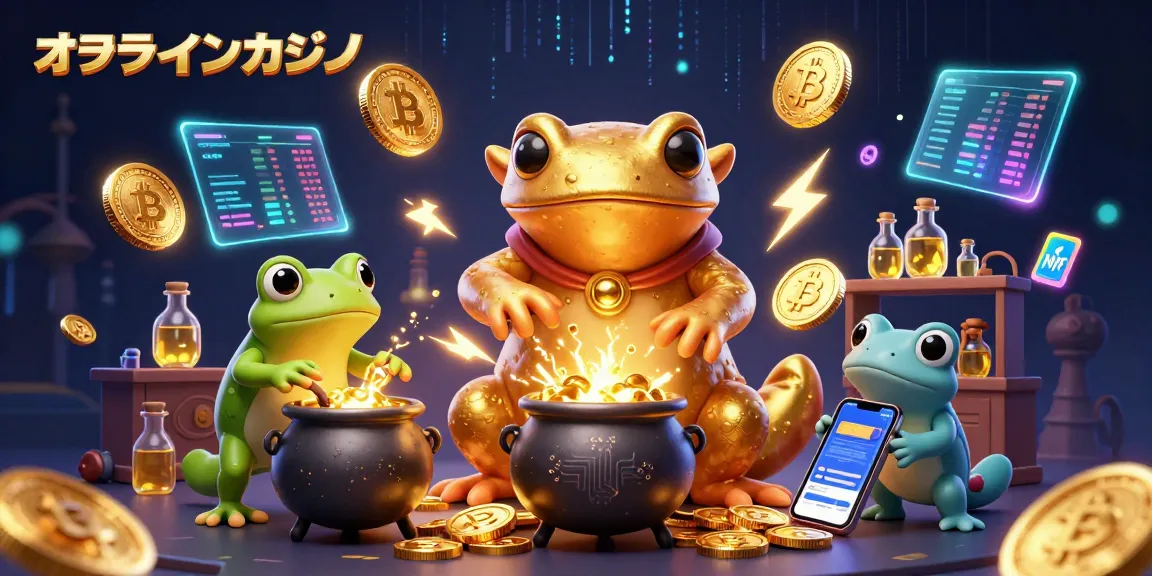 オンラインカジノで楽しむ新感覚のゲーム体験を描いたビジュアルです。