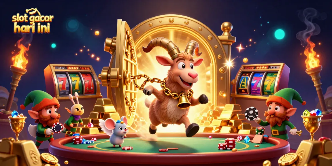 Experience slot gacor hari ini with a festive casino scene featuring Krampus and playful characters.
