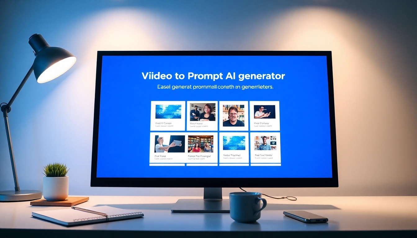 Generate detailed AI video prompts using the video to promptgenerator in a modern workspace.