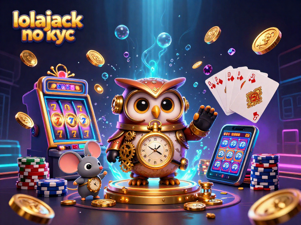 Spin the reels with lolajack no kyc in this captivating steampunk casino scene.