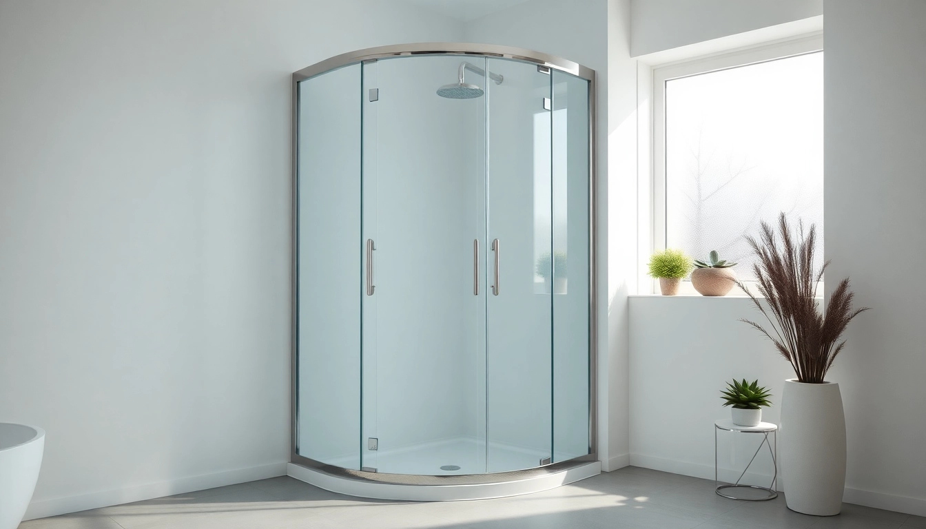 Duschkabine 90x90 komplett im modernen Badezimmer mit eleganten Glasdetails.