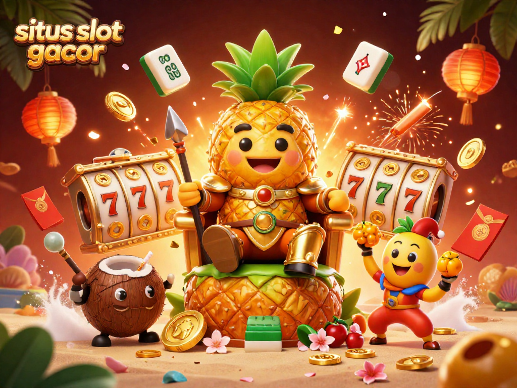 Spin to win at situs slot gacor with an engaging tropical gaming illustration.