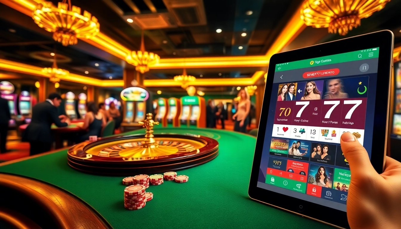 Experience the excitement of seven77 alternatif at a luxurious casino with roulette and slot machines.