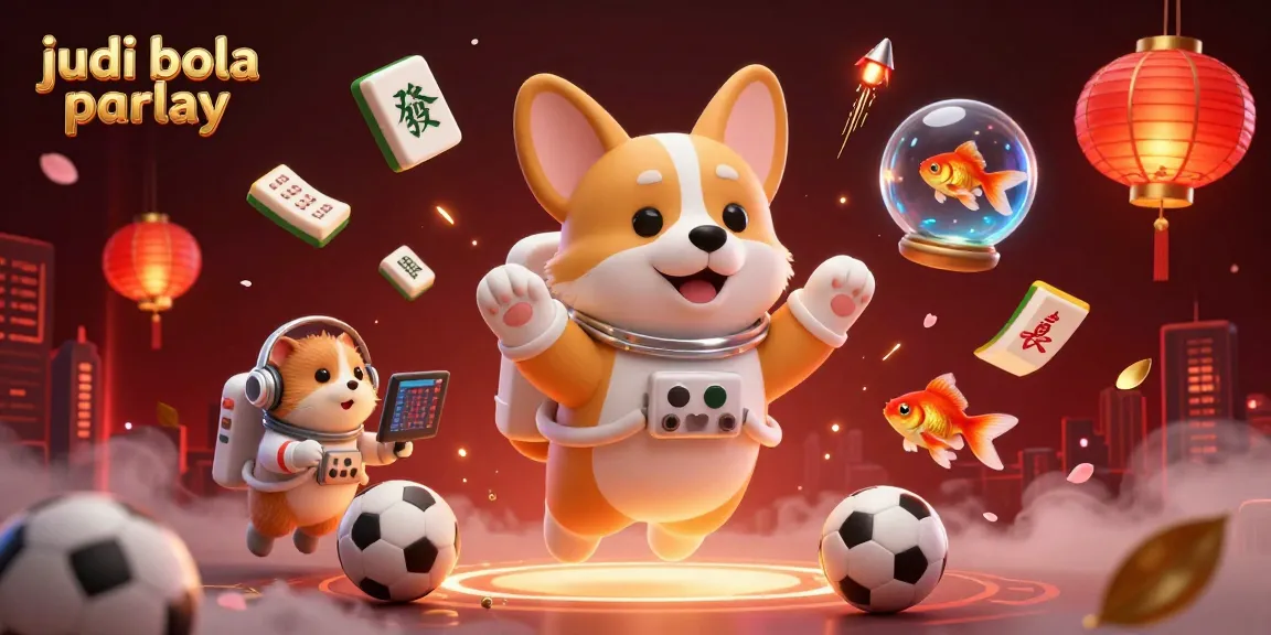 Experience judi bola parlay excitement in a vibrant sports betting casino scene with dynamic elements.