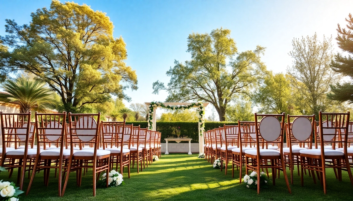 Captivating chair rentals displayed in an elegant outdoor setting, perfect for events.
