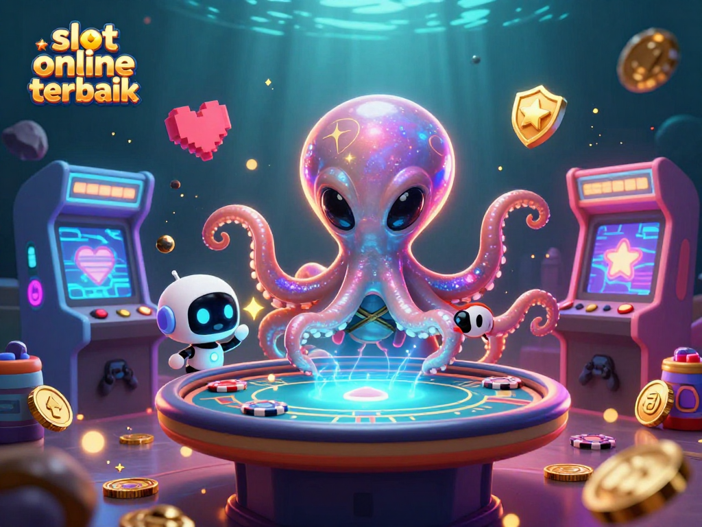 Menangkan jackpot di slot online terbaik dengan alien gurita dan robot di meja poker holografik.
