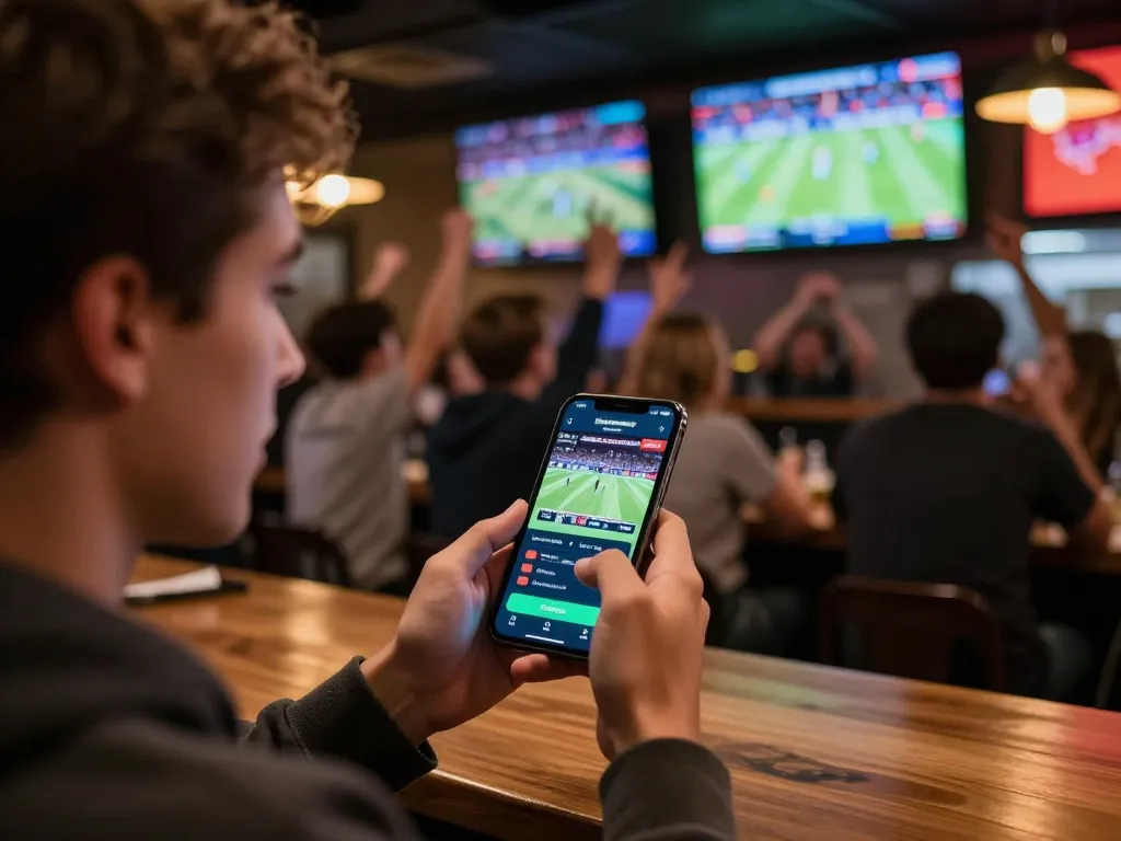 Engaging in sports betting with the Canada online casinos reddit app while enjoying a live sports event atmosphere.