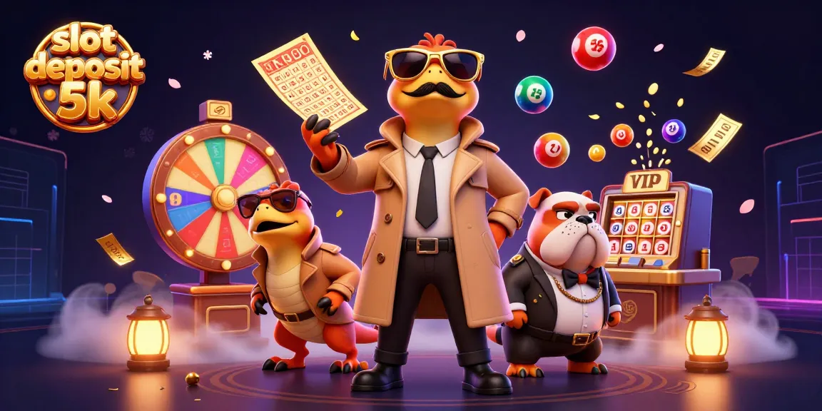 Engage in thrilling gameplay with slot deposit 5k at this vibrant casino illustration featuring dynamic characters.