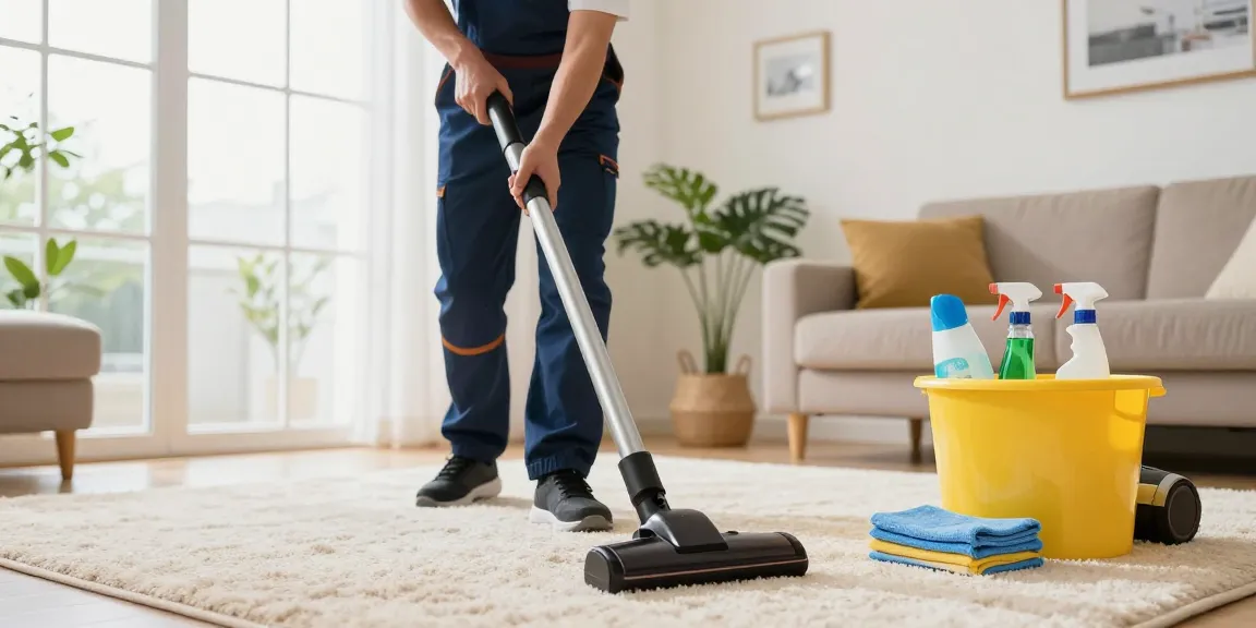 Cleaner showcasing expert home cleaning techniques; read more here for effective tips