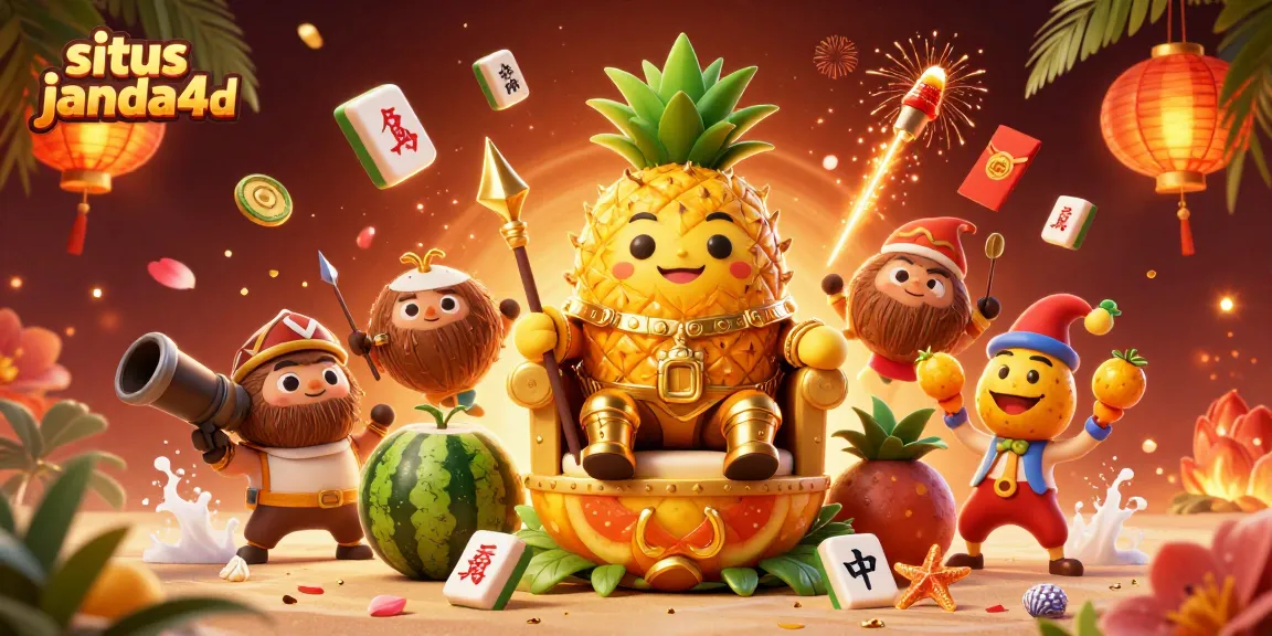 Temukan situs janda4d dengan raja nanas emas dan elemen kasino yang berkilau.