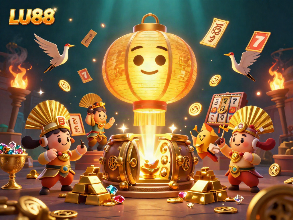 LU88 offers thrilling casino excitement with golden treasures, vibrant characters, and dynamic slot elements.
