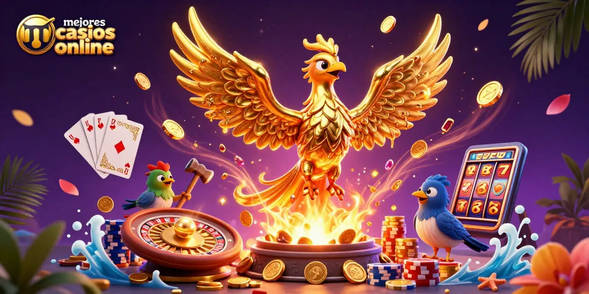 Ilustra cómo jugar en los mejores casinos online mientras la fortuna fluye en monedas doradas.