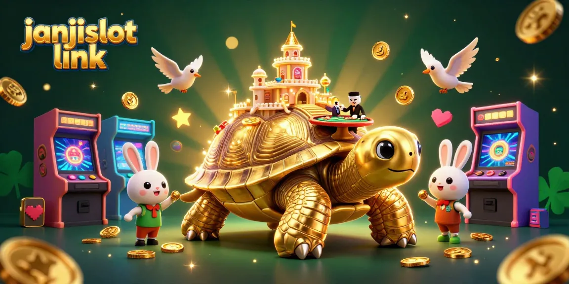 Play exciting games at janjislot link, featuring a vibrant casino scene with lucky symbols and stellar graphics.