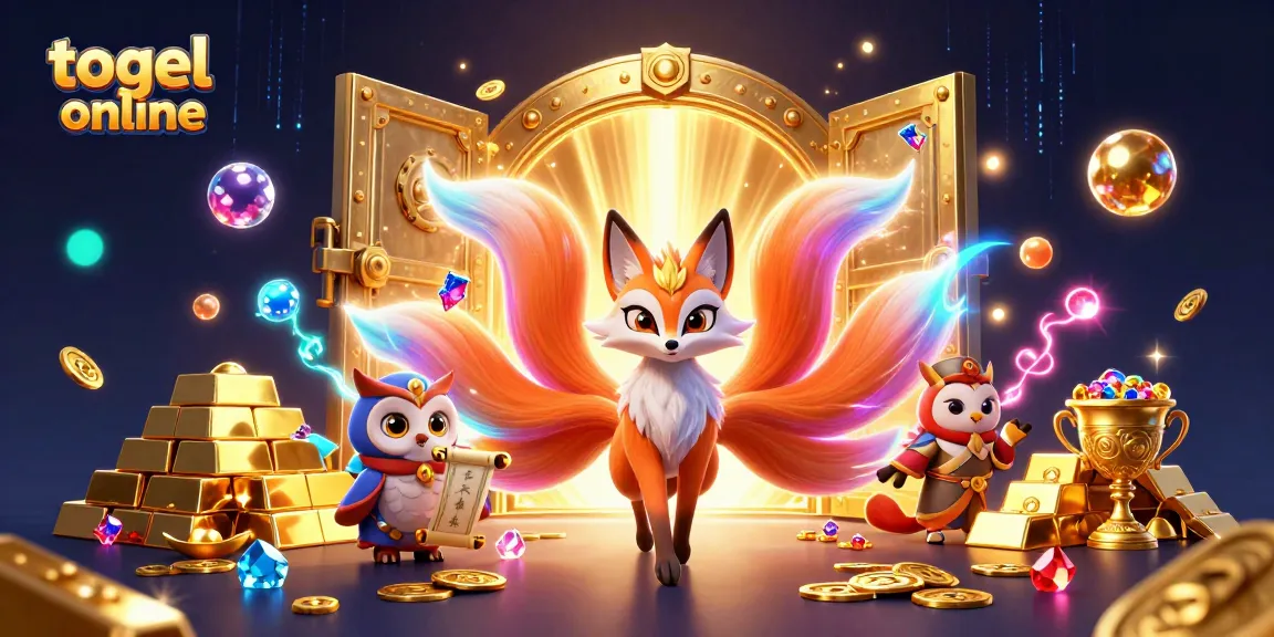 Memenangkan togel online dengan dukungan simbol keberuntungan yang bersinar dan harta karun mencolok.