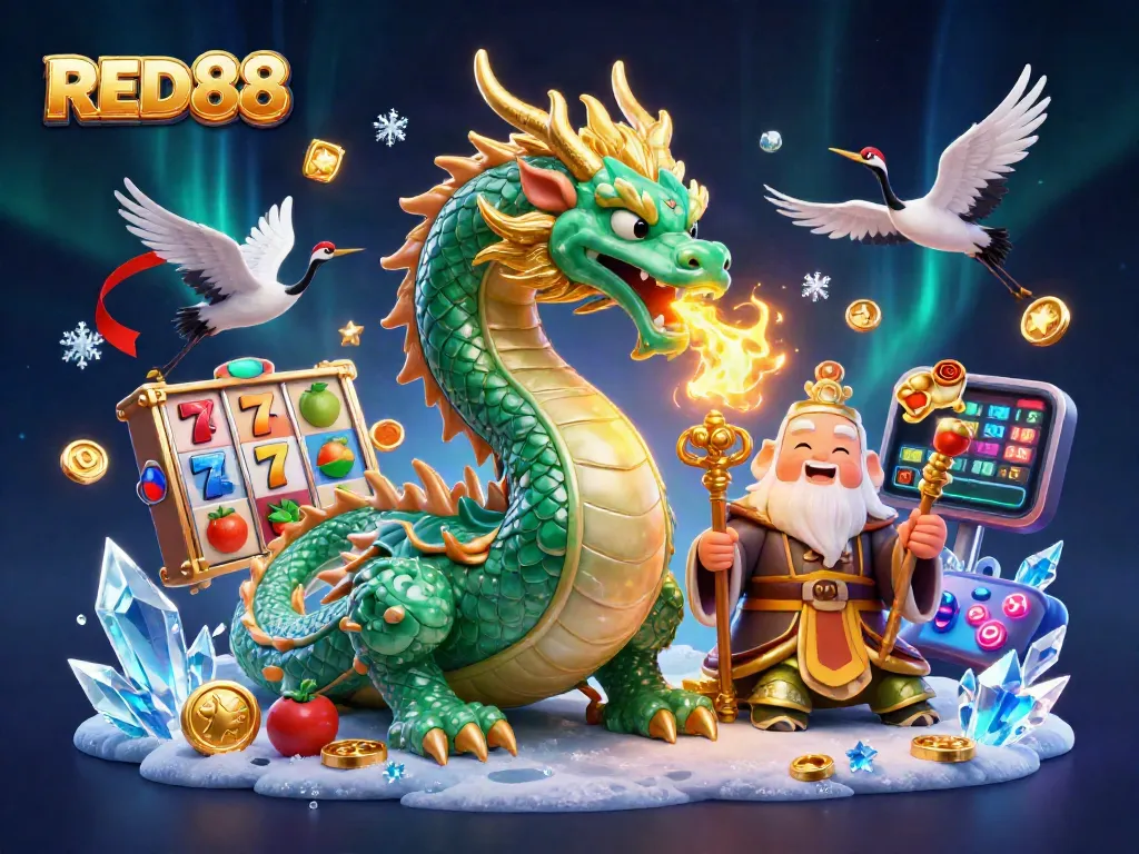 Experience the thrill of winning at RED88 with vibrant slots and an enchanting 3D scene.