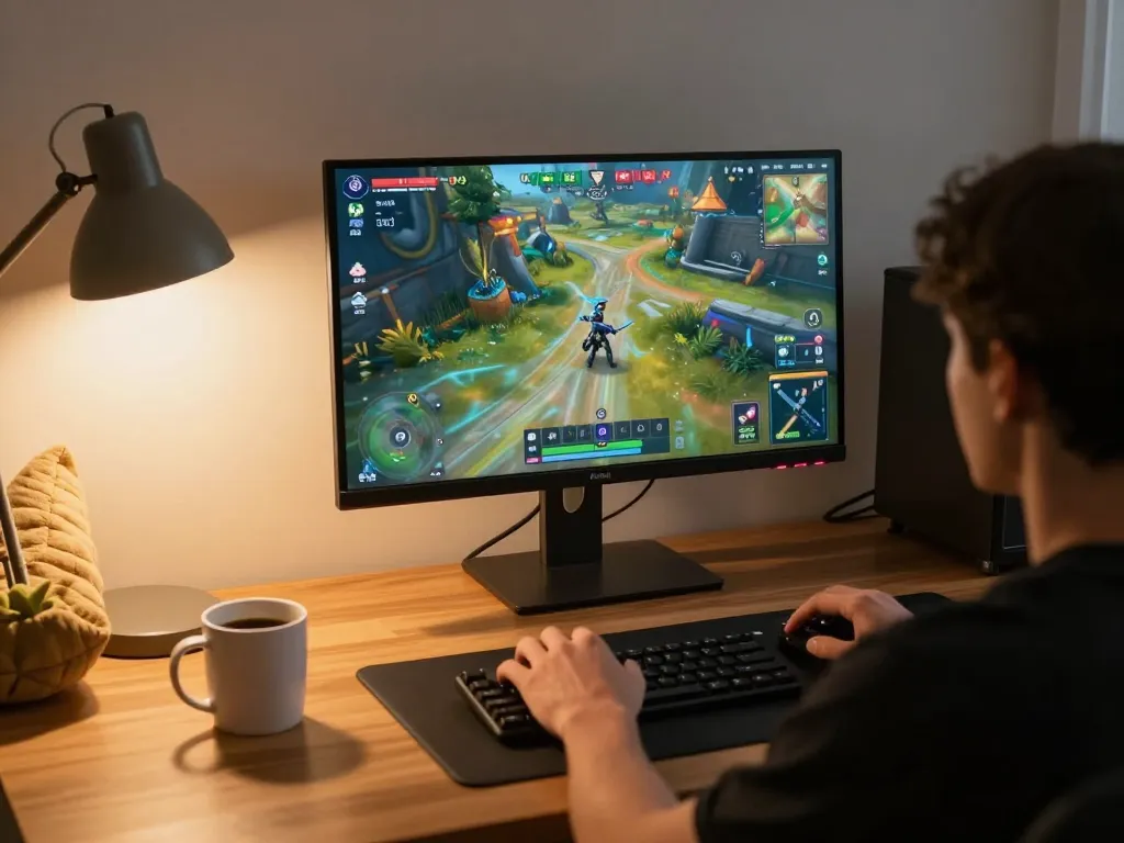 Engaged in an NSFW game on a vibrant online gaming setup featuring dynamic graphics.