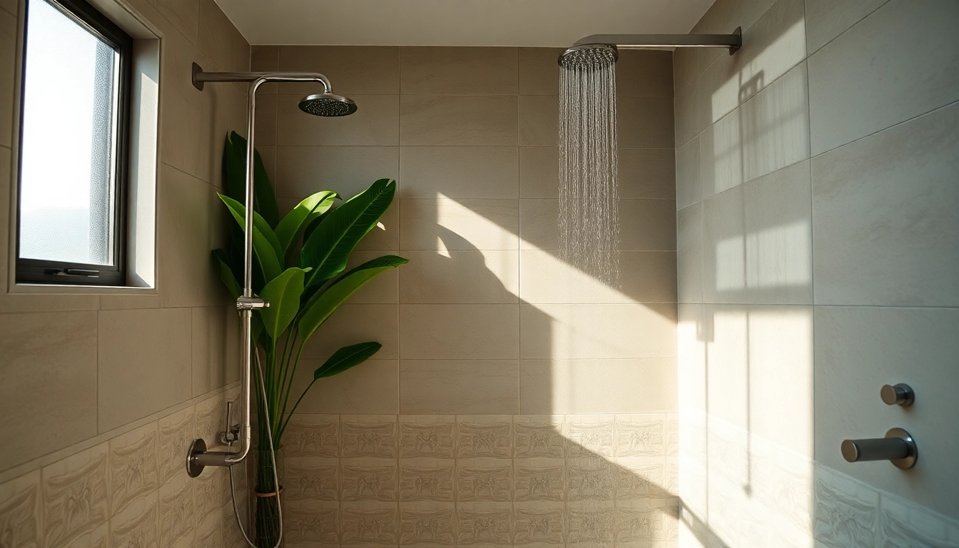 Discover elegant showers Australia featuring modern designs and luxurious aesthetics in a serene bathroom setting.