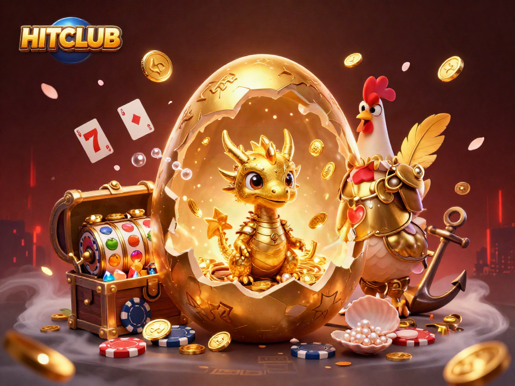 Experience winning strategies at HITCLUB with vibrant casino-themed 3D illustration