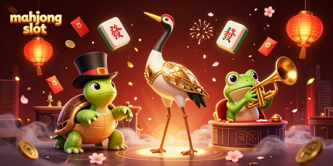 Spin the mahjong slot and win big with vibrant casino elements and characters!