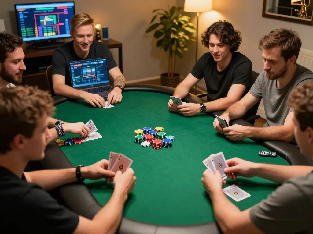 Engaging moment in online poker game showcasing casino non aams legali with players strategizing real-time.