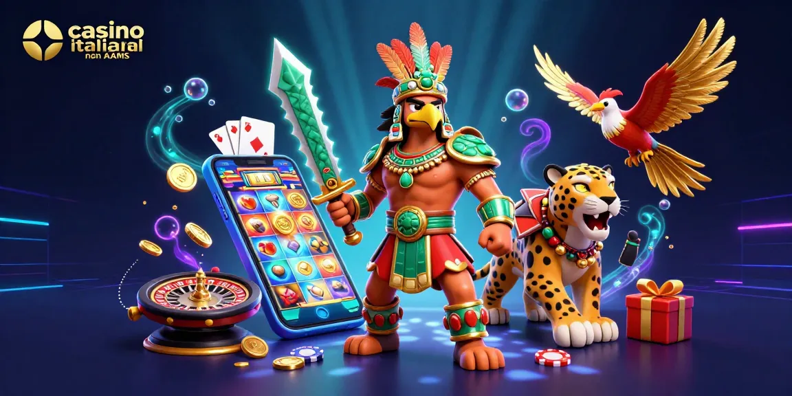 Gira e vinci nei casino italiani non AAMS con un'epica illustrazione 3D di guerrieri aztechi.