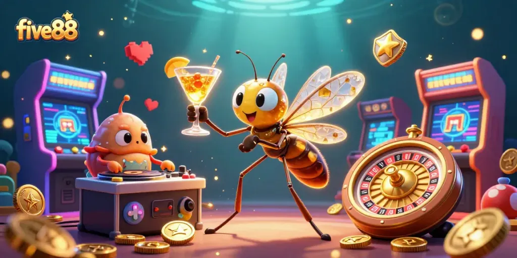 Experience exciting gameplay at five88 with casino mascots and dynamic gaming elements.