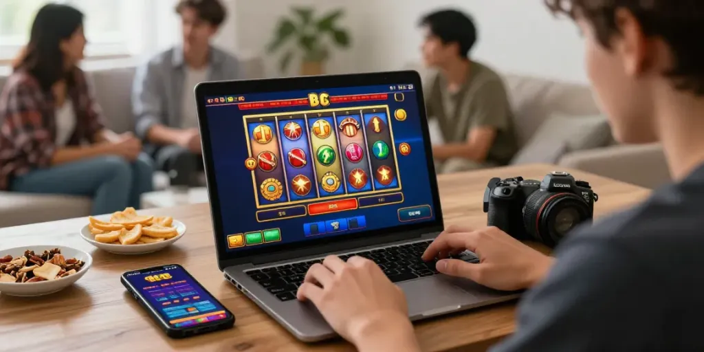 Gamer menikmati permainan slot gacor di situs slot gacor dengan suasana yang menyenangkan dan penuh perhatian.