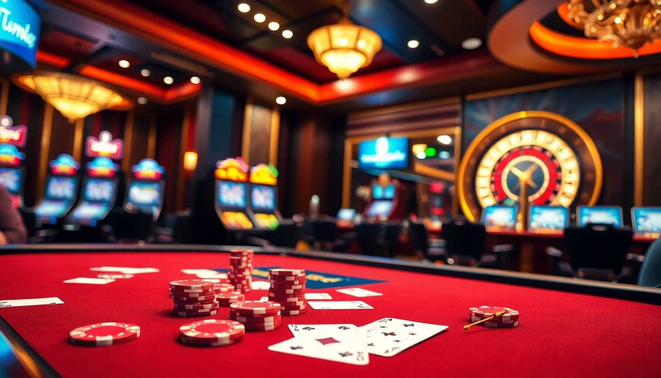Exciting moment at nhà cái 88vv casino with players enjoying table games and slot machines.