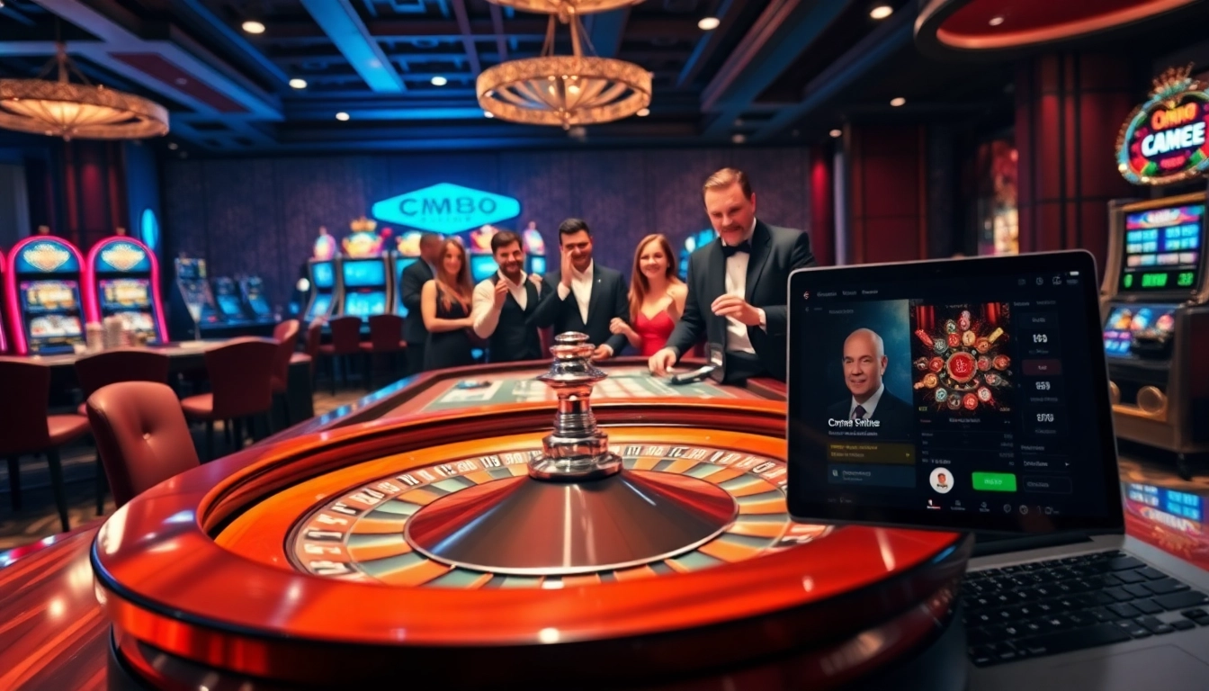 Engaging scene of players enjoying games at nhà cái cm88 casino, showcasing excitement and high stakes.