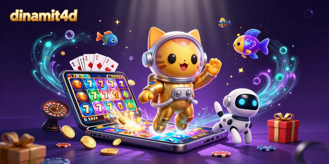 Spin and win big with dinamit4d as the charming astronaut cat and robot dog play among cosmic slot games!