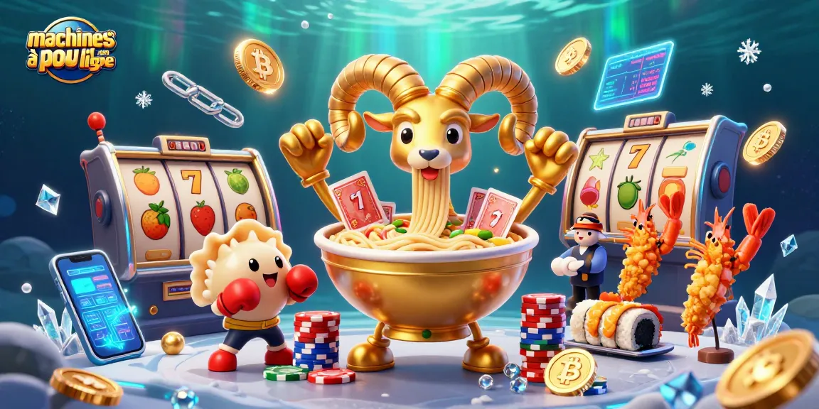 Jouez aux machines à sous en ligne avec des jackpots éclatants et des personnages créatifs dans une illustration