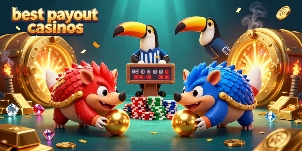 Compete for wins at the best payout casinos with pangolins bowling through poker chips.