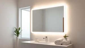 Enhance your space with this elegant mirror light mirror, showcasing sophistication and modern design.